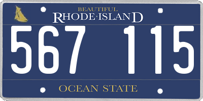 RI license plate 567115