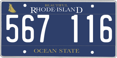 RI license plate 567116