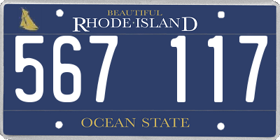 RI license plate 567117