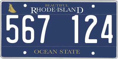 RI license plate 567124