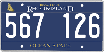 RI license plate 567126