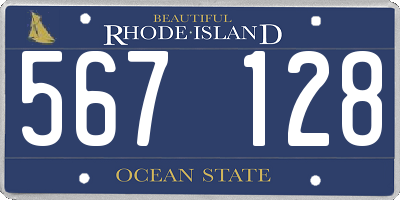RI license plate 567128