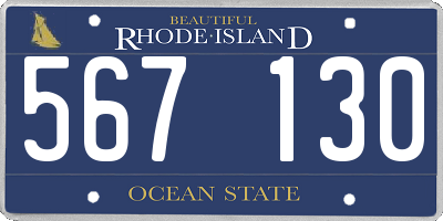 RI license plate 567130