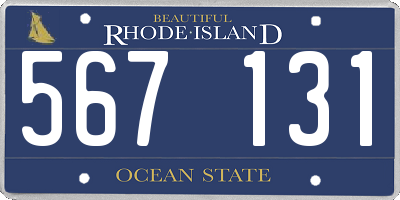 RI license plate 567131