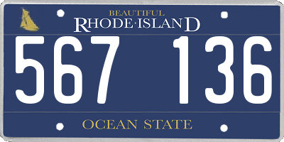 RI license plate 567136