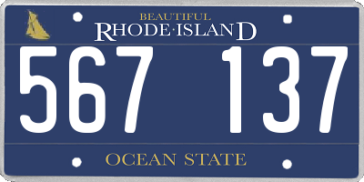 RI license plate 567137