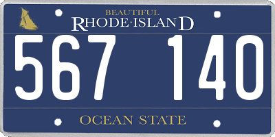 RI license plate 567140