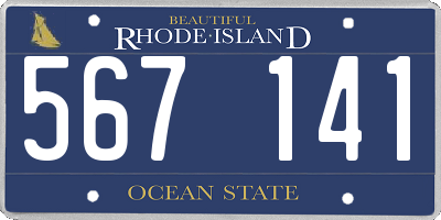 RI license plate 567141