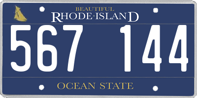 RI license plate 567144