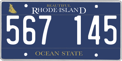 RI license plate 567145