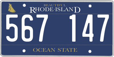 RI license plate 567147
