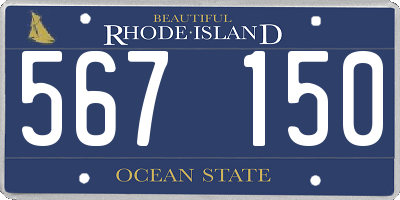 RI license plate 567150
