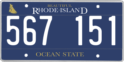 RI license plate 567151