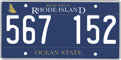 RI license plate 567152