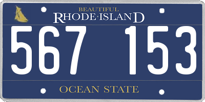 RI license plate 567153