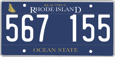 RI license plate 567155