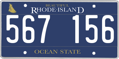 RI license plate 567156