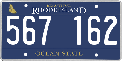 RI license plate 567162
