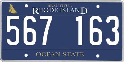 RI license plate 567163