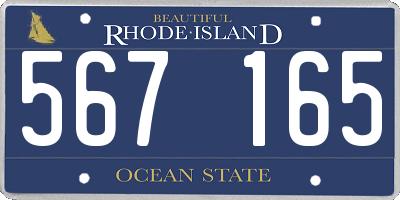 RI license plate 567165