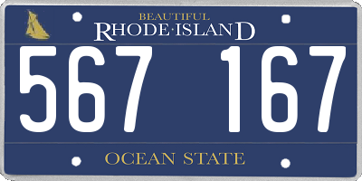 RI license plate 567167