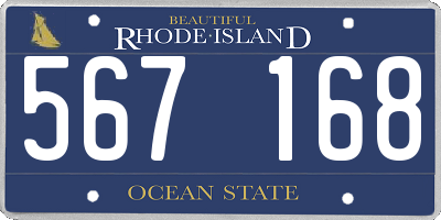 RI license plate 567168