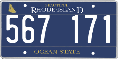 RI license plate 567171