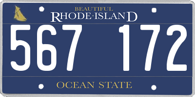 RI license plate 567172