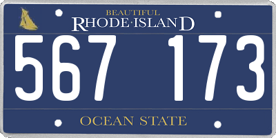 RI license plate 567173