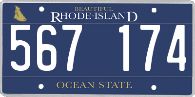 RI license plate 567174