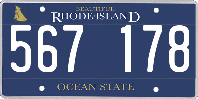 RI license plate 567178