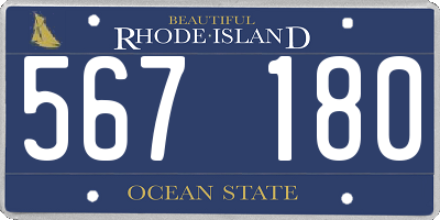 RI license plate 567180