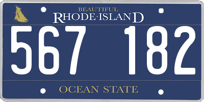 RI license plate 567182