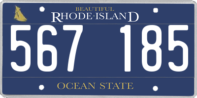 RI license plate 567185