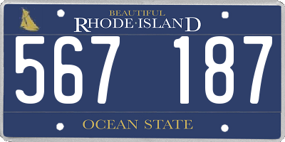 RI license plate 567187