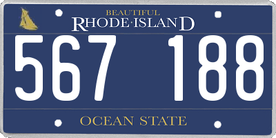 RI license plate 567188
