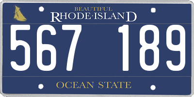 RI license plate 567189