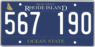 RI license plate 567190