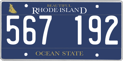 RI license plate 567192