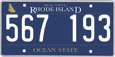 RI license plate 567193