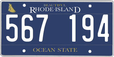 RI license plate 567194