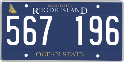 RI license plate 567196