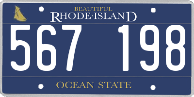 RI license plate 567198