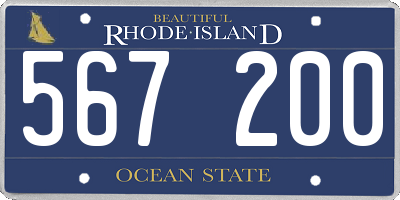 RI license plate 567200