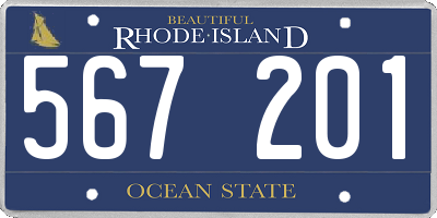 RI license plate 567201