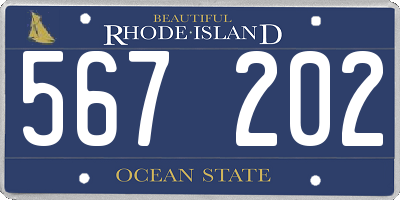 RI license plate 567202