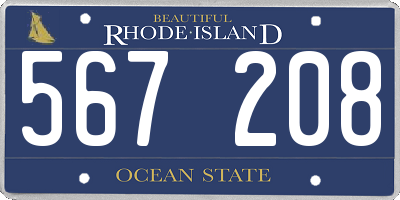 RI license plate 567208