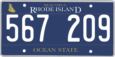 RI license plate 567209