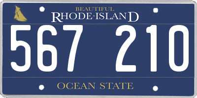 RI license plate 567210