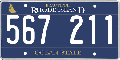 RI license plate 567211
